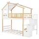 preview thumbnail 6 of 12, Stairway Twin-over-Twin Bunk Bed,House Bed with Window and Shelf