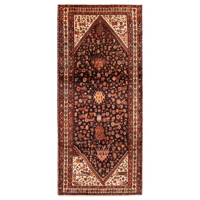 ECARPETGALLERY Hand-knotted Andelz Brown Wool Rug - 4'2 x 9'5 - Dark Brown - 4'2 x 9'5