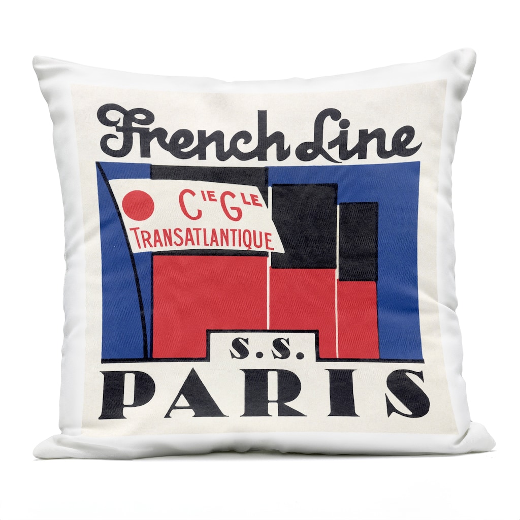 Stupell SS Paris Vintage Banner Printed Outdoor Throw Pillow Design by Phillipa Katz