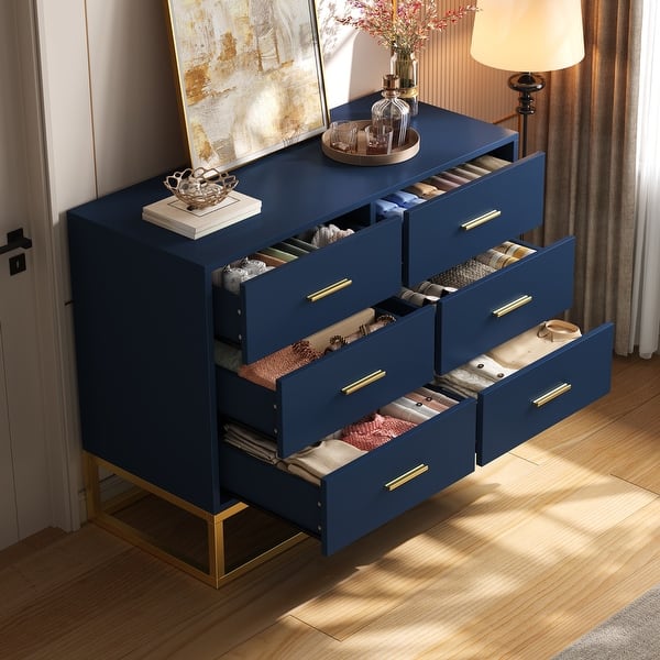 blue dresser with gold handles 39.3
