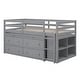 preview thumbnail 13 of 34, Twin Loft Bed with Retractable Desk, 4 Drawers & Shelves, Space-Saving - Grey