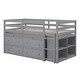 preview thumbnail 13 of 18, Twin Size Loft Bed Kids Bed with Retractable Desk and Drawers, Solid Wood with Lateral Portable Desk and Shelves