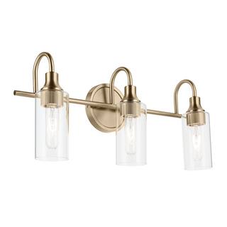 Kichler Lighting Kavi 23" 3-Light Vanity Light with Clear Glass in Champagne Bronze
