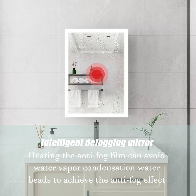 LED Medicine Cabinet with Mirror,Lighted Medicine Cabinet with Defogger, Dimmer,Surface Mount
