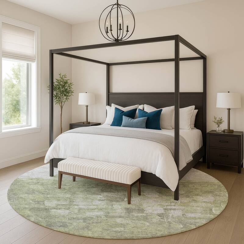 Premium Washable Super Soft Ombre Brushstrokes Mayfield Rug - Fern - 8' x 8'