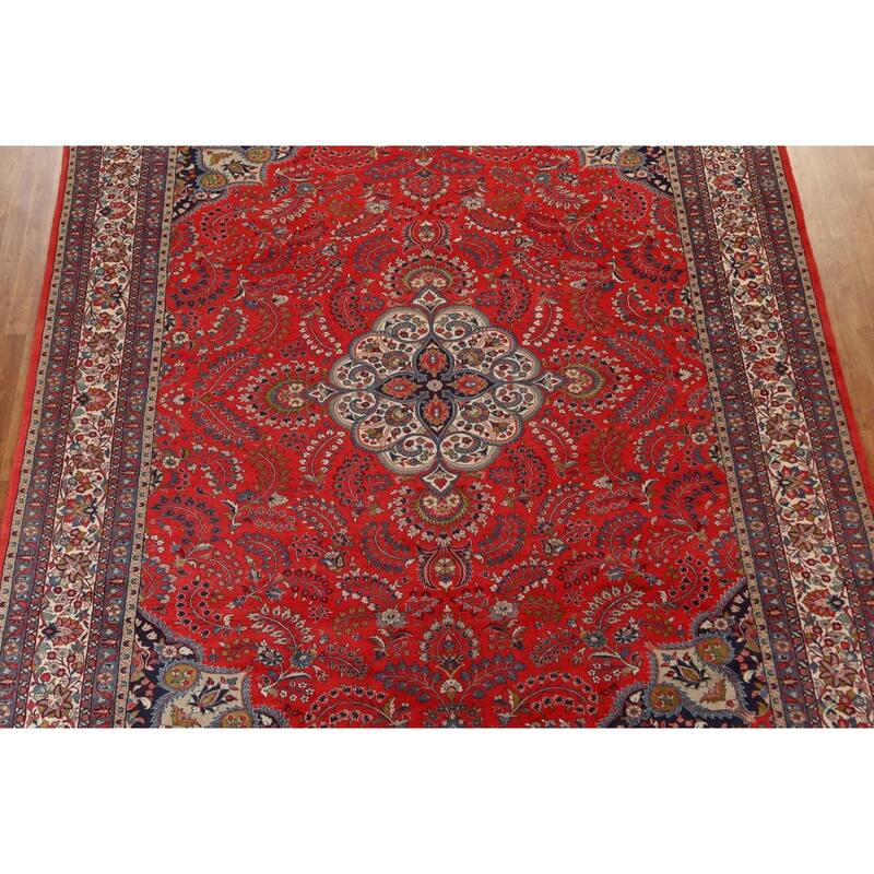 Vintage Vegetable Dye Lilian Persian Area Rug Hand-knotted Wool Carpet - 10'2" x 11'9"