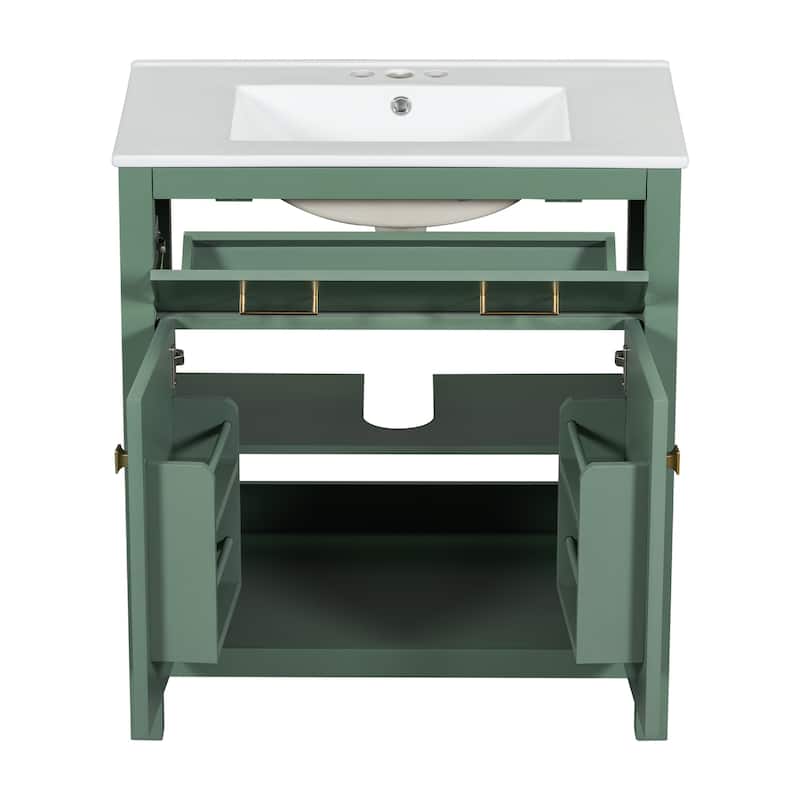 Modern Single Bathroom Vanity with 2 Doors and a Shelf