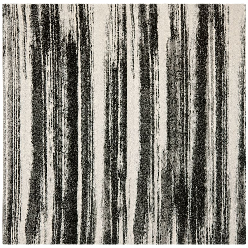 SAFAVIEH Retro Christiana Modern Abstract Distressed Rug - 8' Square - Dark Grey/Light Grey