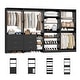 preview thumbnail 15 of 13, Cimly Set of 4 Closet Organizer with Drawers and Shoe Rack, Freestanding Closet System with Hanging Rods