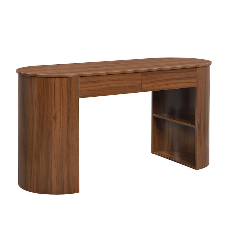 Christopher Knight Home - Quinnie Modern MDF Storage Writing Desk with Drawers and Open Shelves