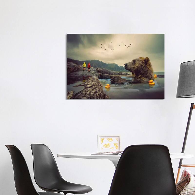 iCanvas 'Foggy Bear Bath' by Soaring Anchor Designs Canvas Print - 26x40x1.5