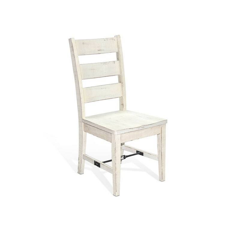 Rena Dining Chair Set of 2, Ladderback, Off-White Mahogany Wood