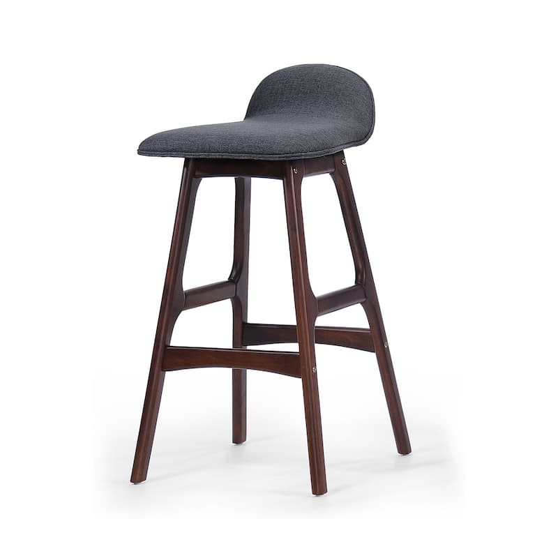 28.5" Mid-Century Modern Upholstered Low Back Barstools