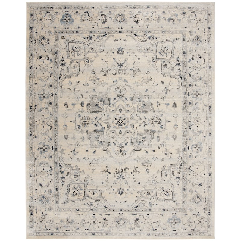 SAFAVIEH Charleston Prabha Vintage Boho Oriental Rug - 8' Square - Ivory/Light Blue