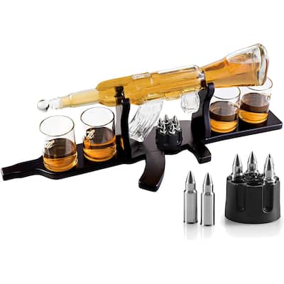 Bezrat Gun Decanter With 4 Glasses