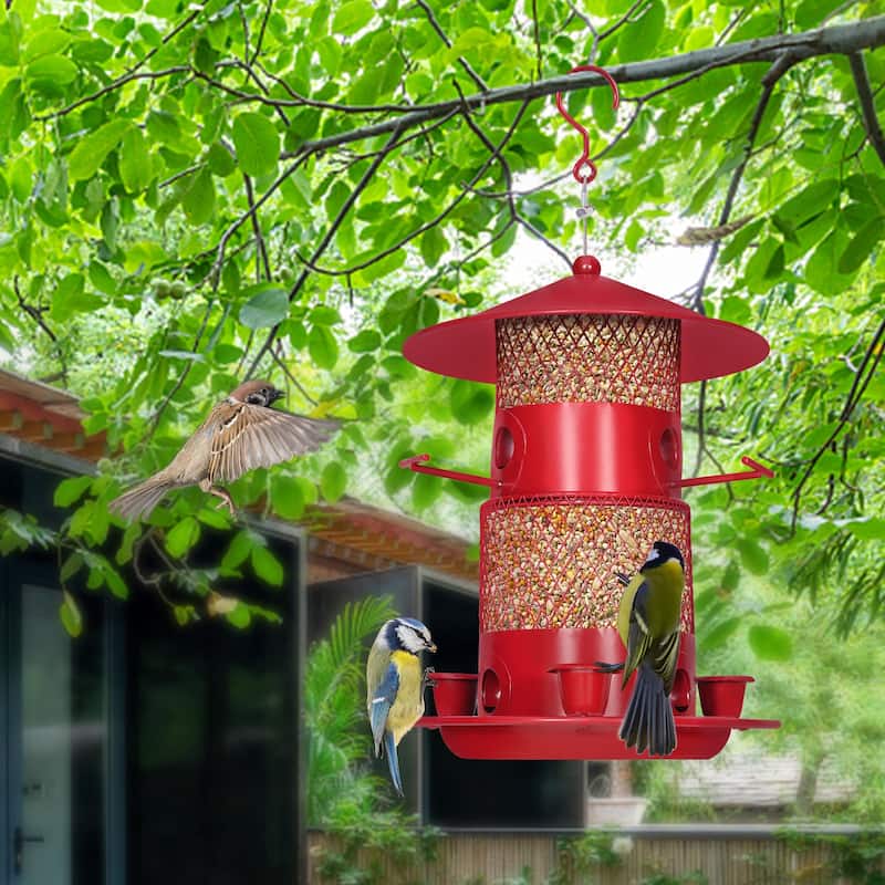 Javlergo Hanging Wild Bird Feeders for Outdoors, Squirrel Proof, Large Capacity Outside Bird Feeder