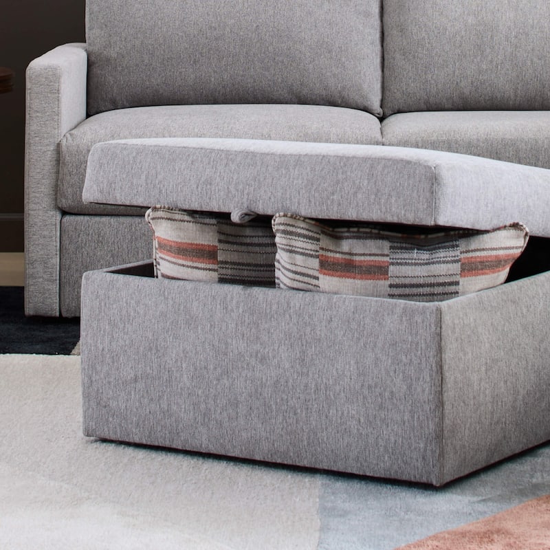 Flexsteel Stain-Resistant Performance Fabric Ottoman with Storage