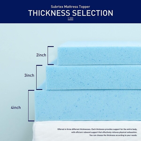 Subrtex Comfort Gel Infused Memory Foam RV Mattress Topper