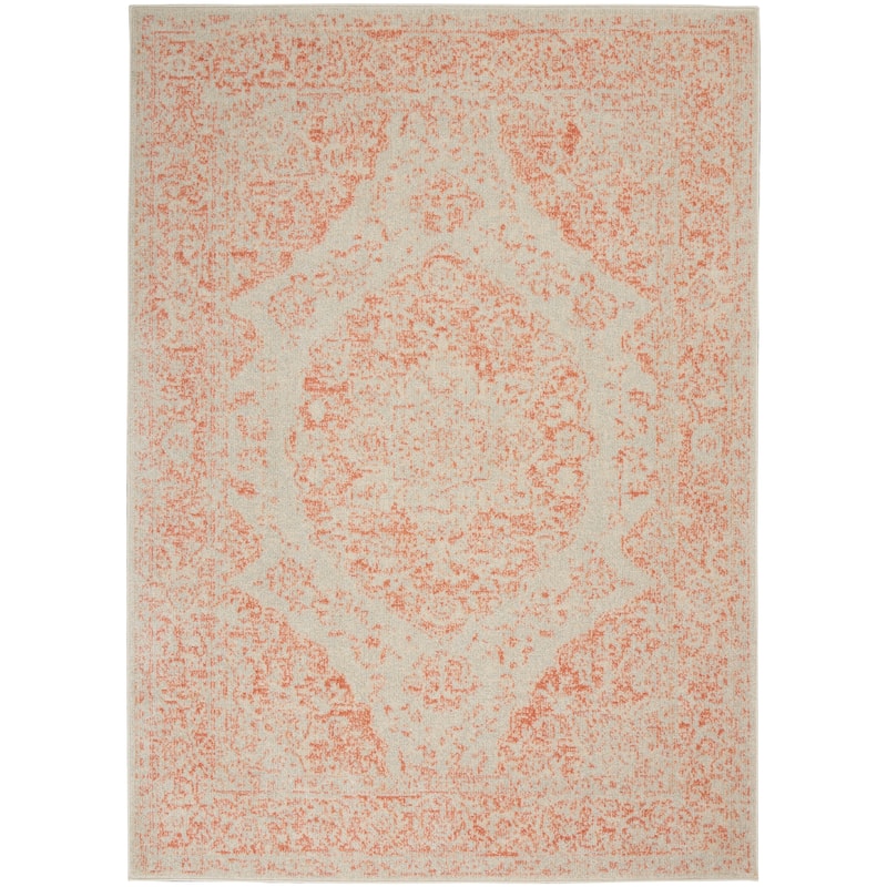 Nourison Tranquil Persian Medallion Pink/Ivory Area Rug