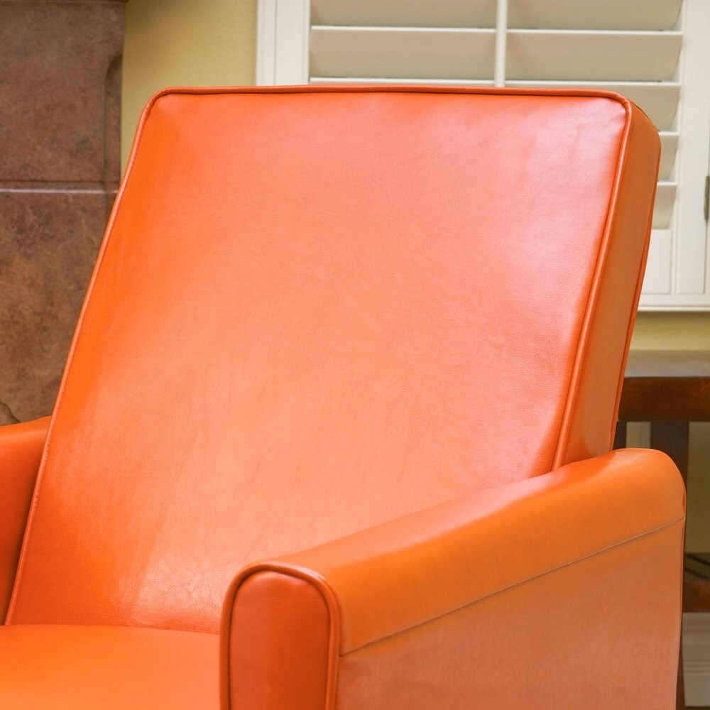 Keaton Standard Bonded Leather Push Back Recliner Orange