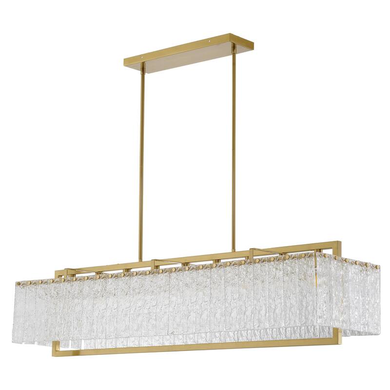 9 Light Gold Chandelier With Clear Glass Accents