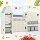 preview thumbnail 10 of 8, Kids Bookshelf Toy Storage Organizer with 17 Bins and 5 Bookshelves, Multi-functional Nursery Organizer