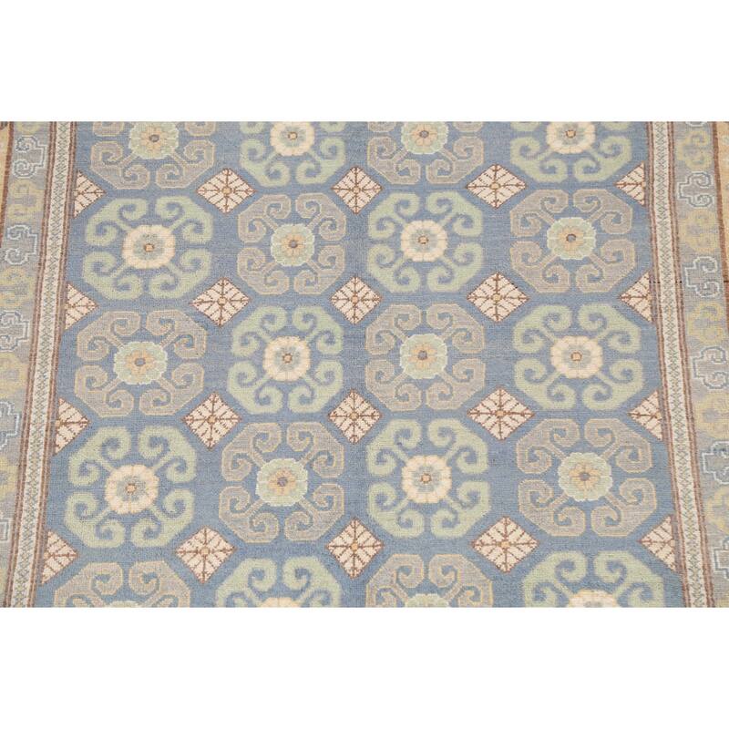 Vegetable Dye Geometric Khotan Home Decor Area Rug Wool Hand-knotted - 5'8" x 8'7"