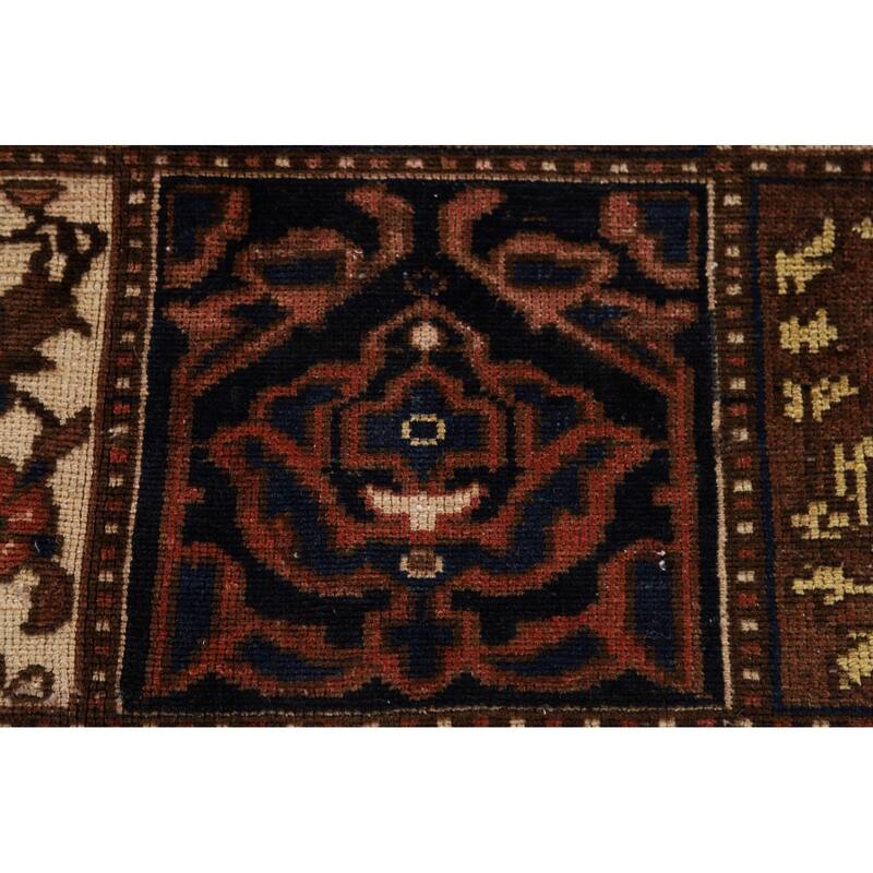 Bakhtiari Vintage Persian Rug Hand-Knotted Geometric Wool Carpet - 5'2" x 9'11"