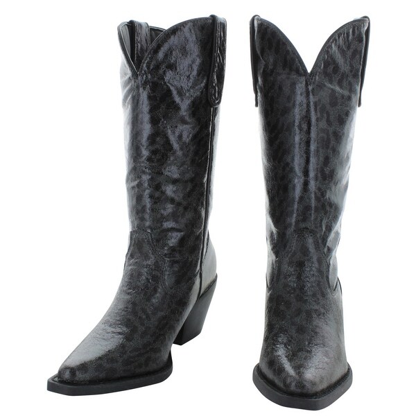 women's leopard western boots