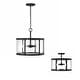 preview thumbnail 6 of 4, Brennen 3-light Black Iron Convertible Pendant/ Semi-Flush Mount