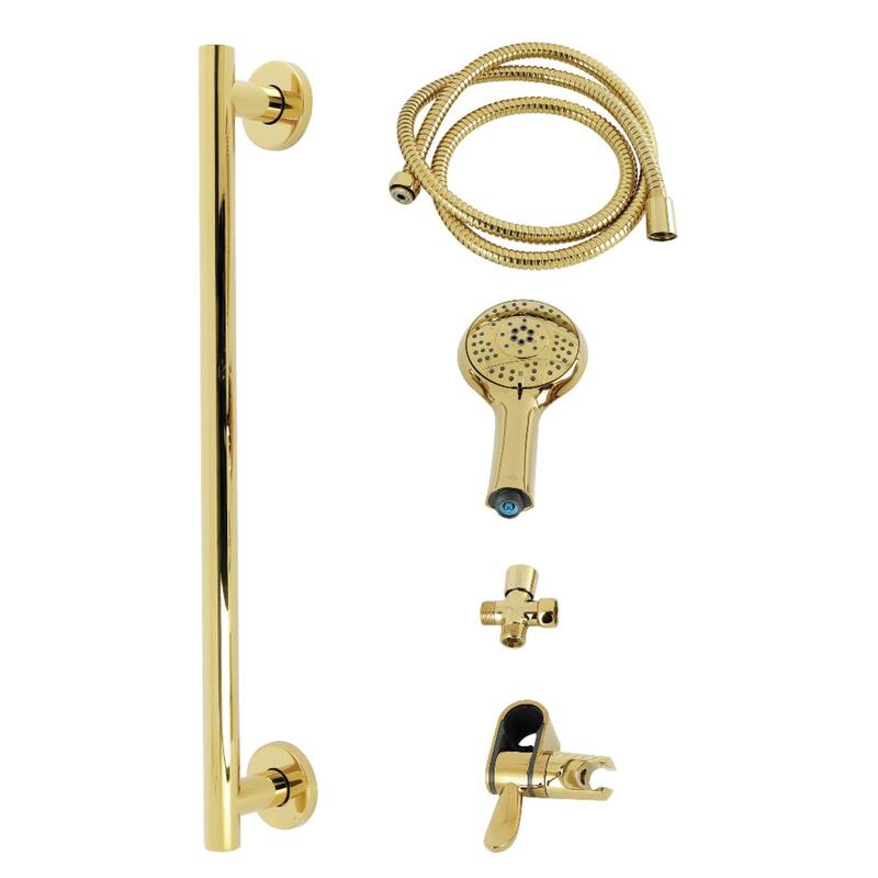 Kingston Brass Made to Match Shower System with Slide/Grab Bar and Hand Shower