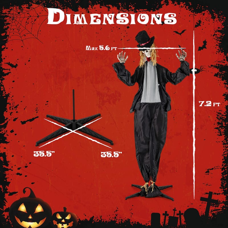 Costway Halloween Animatronic Standing Bride 7.2 FT Haunted House