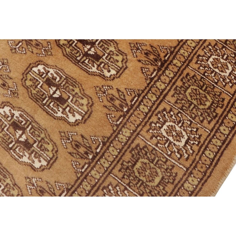 Rustic Bokhara Oswaldo Brown Beige Hand Knotted Runner - 2'8'' x 9'5''