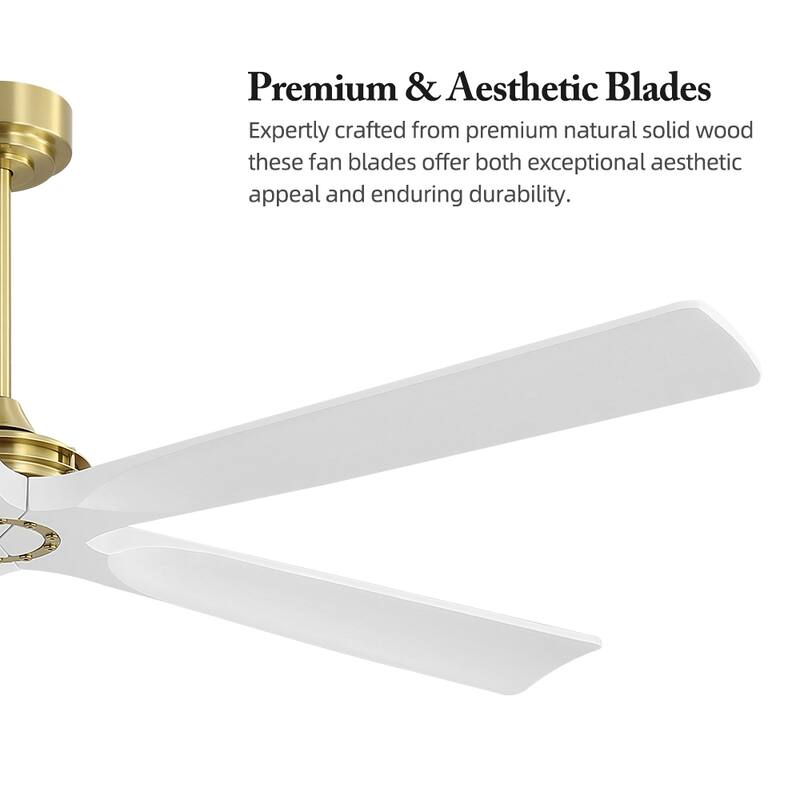MLiAN 60 in 5-Soild Wood Blades Indoor Standard Ceiling Fan with Remote Down-Rod Mount