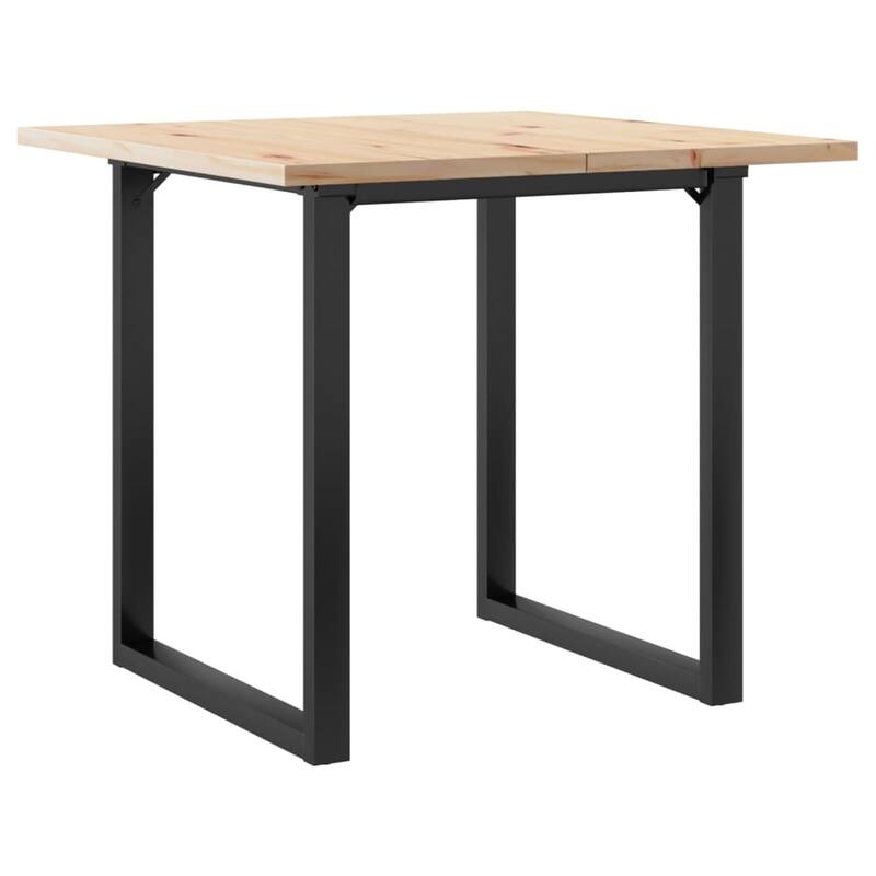 vidaXL Dining Table O-Frame Side Accent Coffee Table Solid Wood Pine and Steel