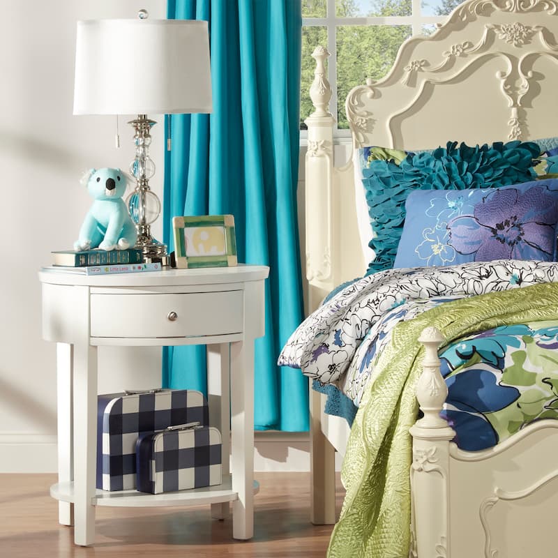 Fillmore 1-Drawer Oval Wood Shelf Accent End Table by iNSPIRE Q Modern