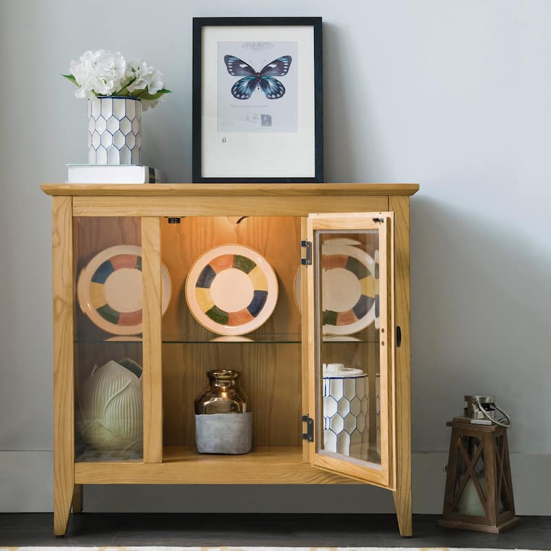 Leick Home One Door Entryway Curio Cabinet with Interior Light