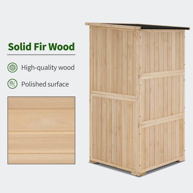 MCombo Outdoor Storage Cabinet Shed, Garden Tool Shed with Removable Shelf,Wooden 0786