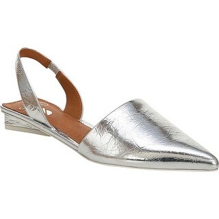 silver flat slingback shoes