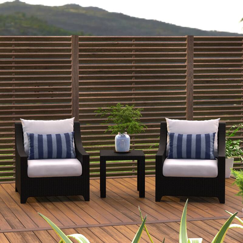 Deco 3 Piece Aluminum Outdoor Patio Club Chairs & Side Table
