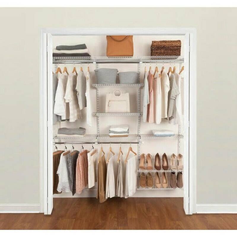 Rubbermaid FastTrack 6 to 10 Ft Wide White Wire Closet Configuration Storage Kit - 51