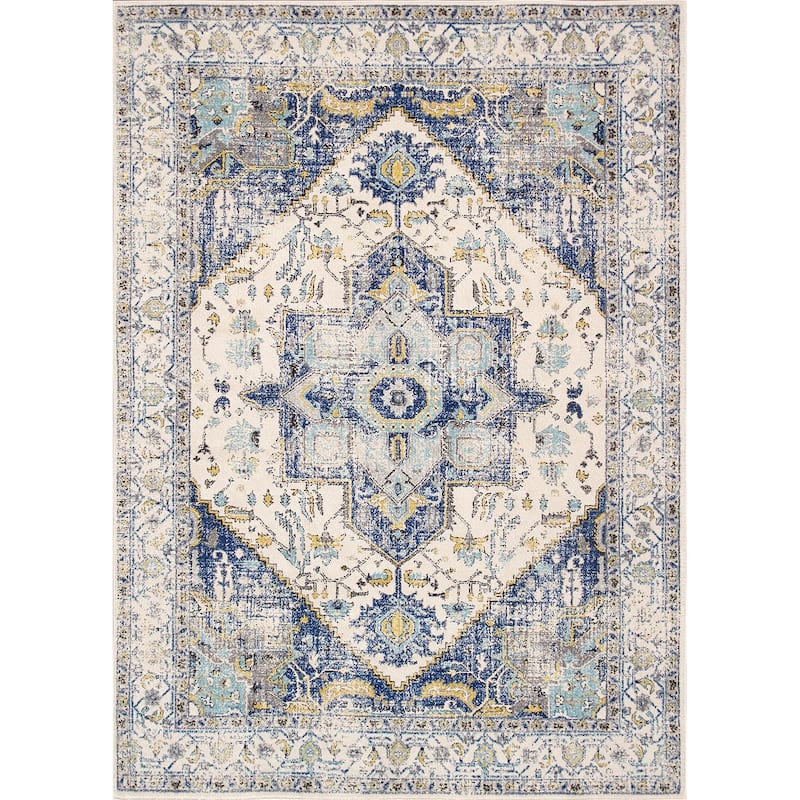 Pasargad Home Turkish Chelsea Design Medallion Area Rug - 2'8" x 10' Runner - Ivory