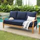 Option Natural Teak/Navy Cushion