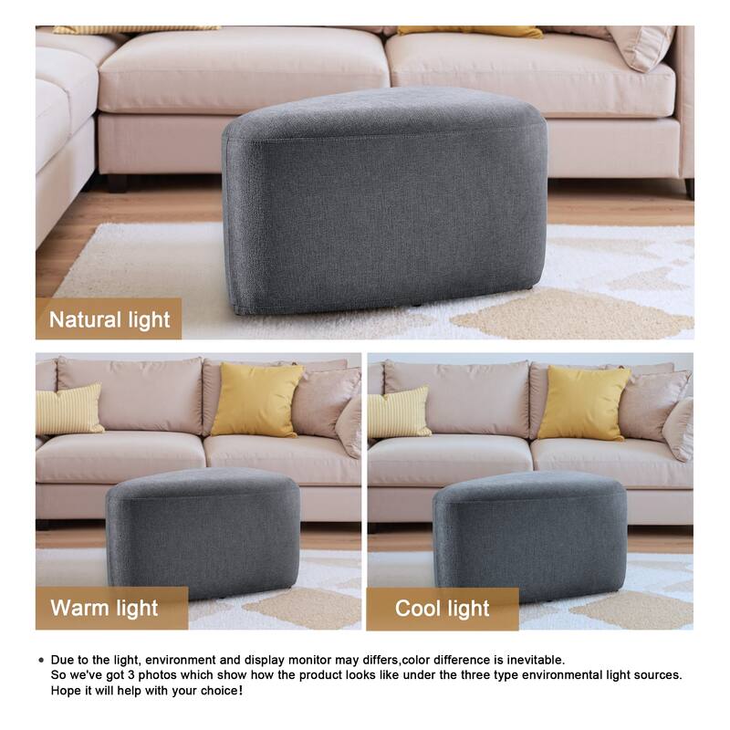 26" Footstools and Ottomans, Modern Fabric Pouf Ottoman