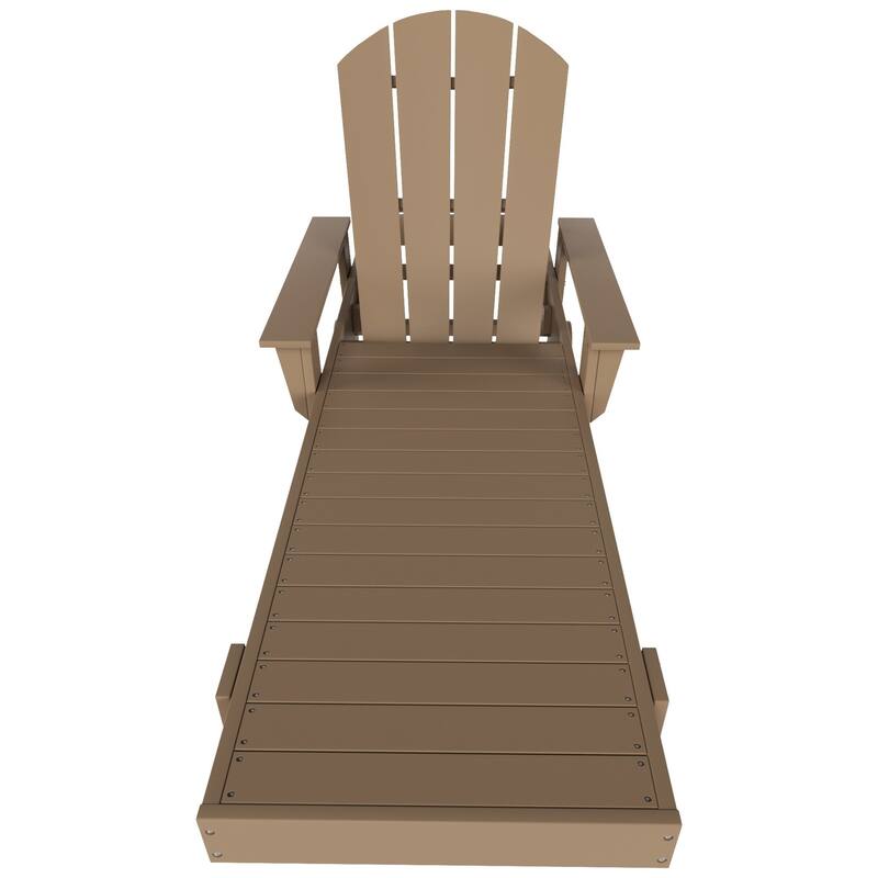 Polytrends Laguna Hdpe All Weather Outdoor Patio Pool Reclining Chaise Lounge With Side Table (2-Piece Set)