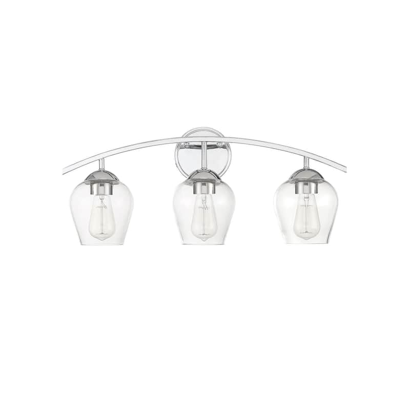 Meridian M80032 3 Light 24" Wide Bathroom Vanity Light with Clear