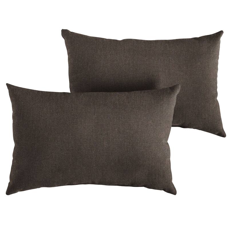 Sorra Home Sunbrella Outdoor Knife Edge Pillow Set of 2 - Sunbrella - Canvas Natural/Canvas Spa - 14 in H x 24 in W x 6 in D