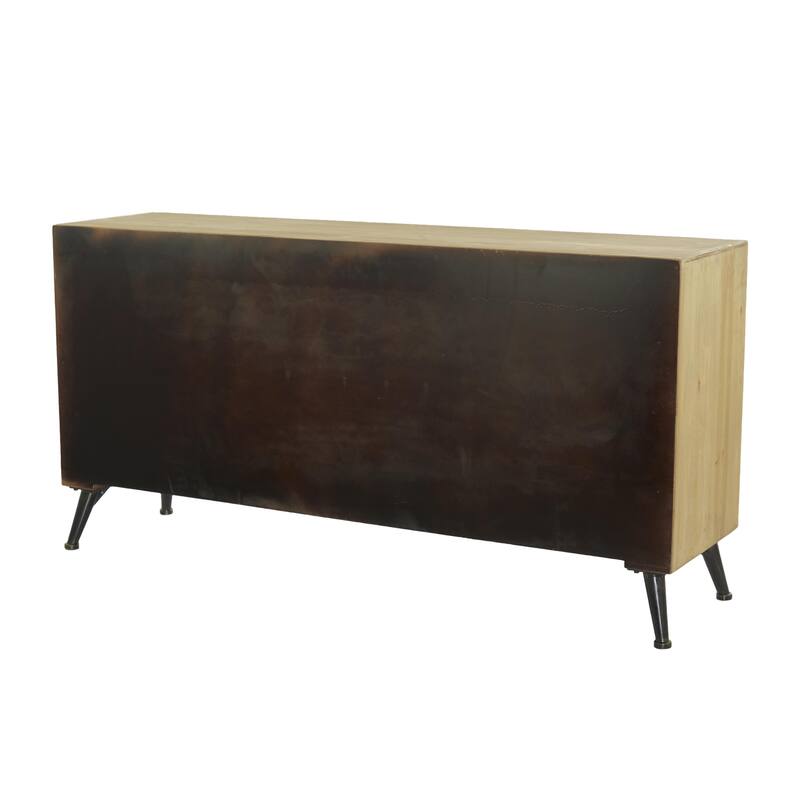 Wooden 3 Drawers 1 Shelf and 2 Doors Sideboard - Light Brown - Roche River Decor