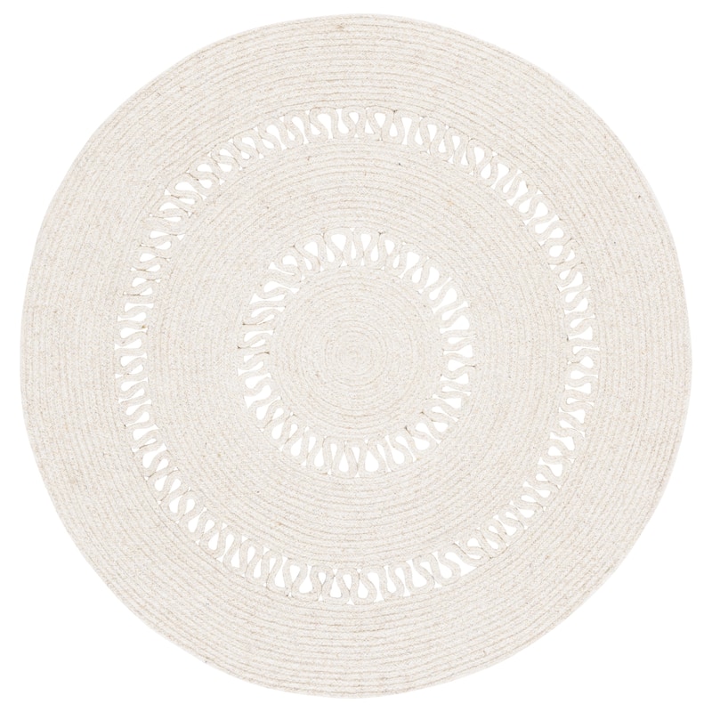 SAFAVIEH Handmade Braided Itala Wool Rug - 3' Round - Beige