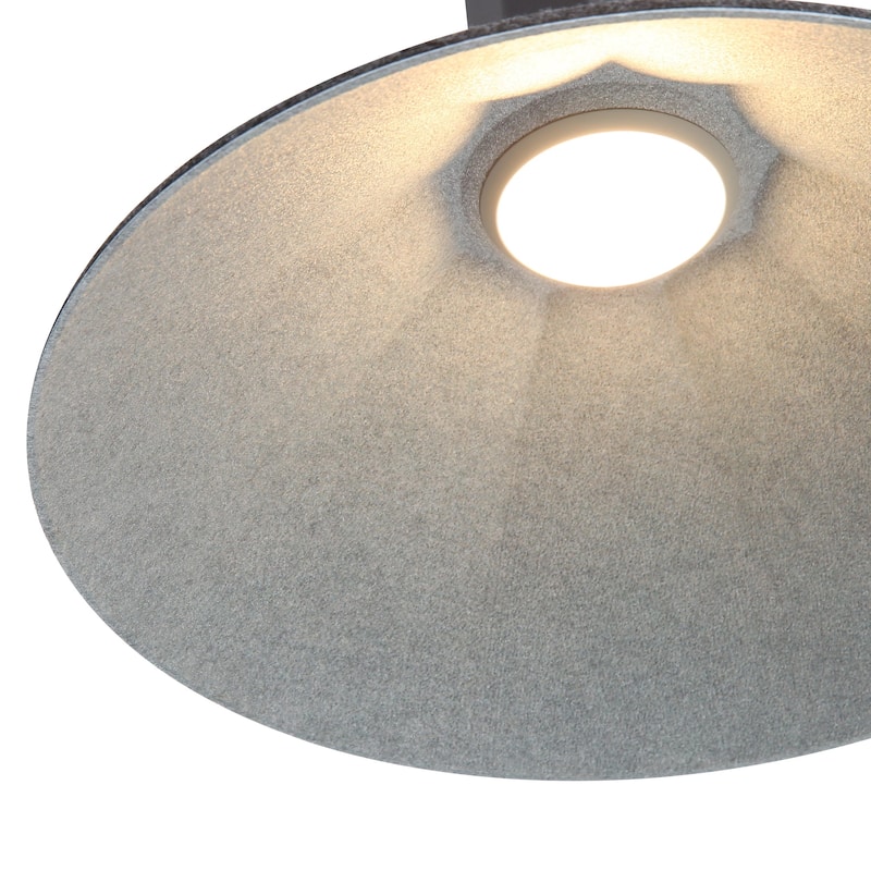 Golden Lighting Faroe 13in Integrated LED Pendant in Flecked Black/Grey Felt - Black